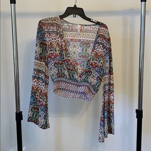 Boho crop long sleeve | multicolor | Raga | XS